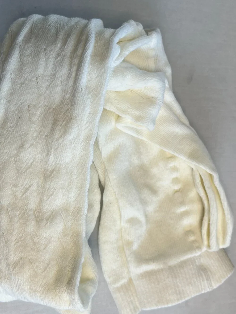 MeMoi Pelerine Sweater Tights L-XL Winter White Open Knit